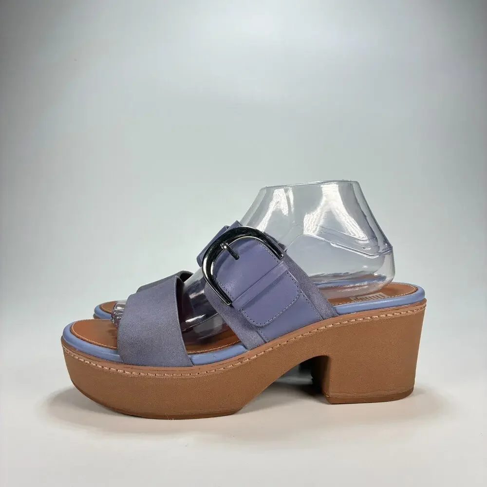 FitFlop Pilar Purple Adjustable Straps Chunky Platform Sandals Women’s Size 9 - Picture 4 of 10